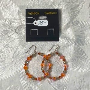 Swarovski Crystals round dangle earrings